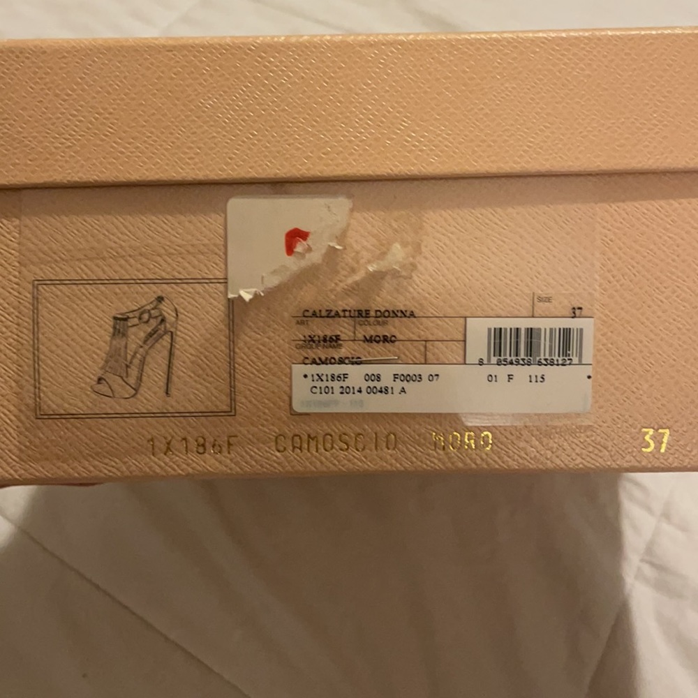 PRADA CALZATURE DONNA CAMOSCIO MORO 37 - Picture 2 of 13